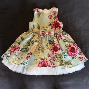 Toddler Floral Party Dress | Princess Tulle Skirt | Size 2T